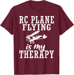 RC Plane Flying is my Therapy RC Plane T-Shirt - T-Shirt | Maroon