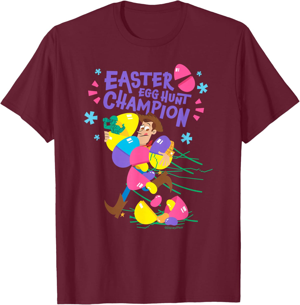 Disney and Pixar's Toy Story Woody Easter Egg Hunt T-Shirt - T-Shirt | Maroon