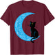 Black Cat Crescent Moon Sailor Mum T-Shirt - T-Shirt | Maroon