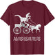 Amish Saurus Dinosaurs Horse Riding Buggy Funny Dino T-Rex T-Shirt - T-Shirt | Maroon