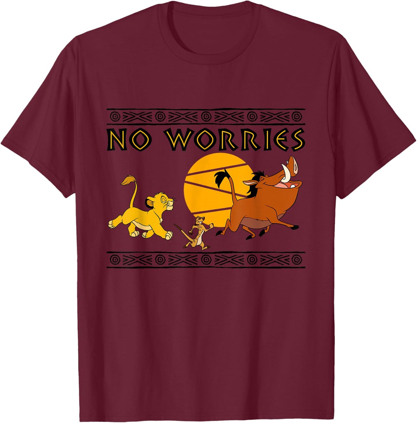 Disney - Lion King No Worries T-Shirt - T-Shirt | Maroon