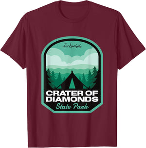 Crater of Diamonds State Park AR Camping T-Shirt - T-Shirt | Maroon