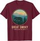 Great Smoky Mountains Shirt National Park Retro Bear Graphic T-Shirt - T-Shirt | Maroon