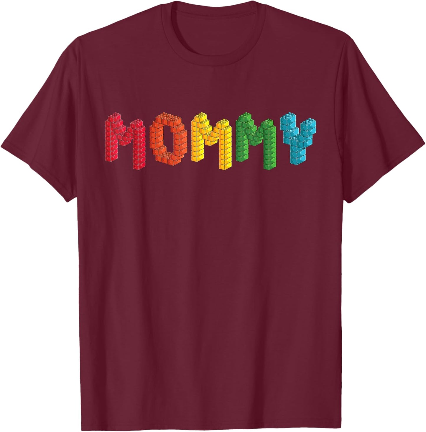 Mommy Master Builder Building Bricks Blocks Family Set T-Shirt - T-Shirt | Maroon