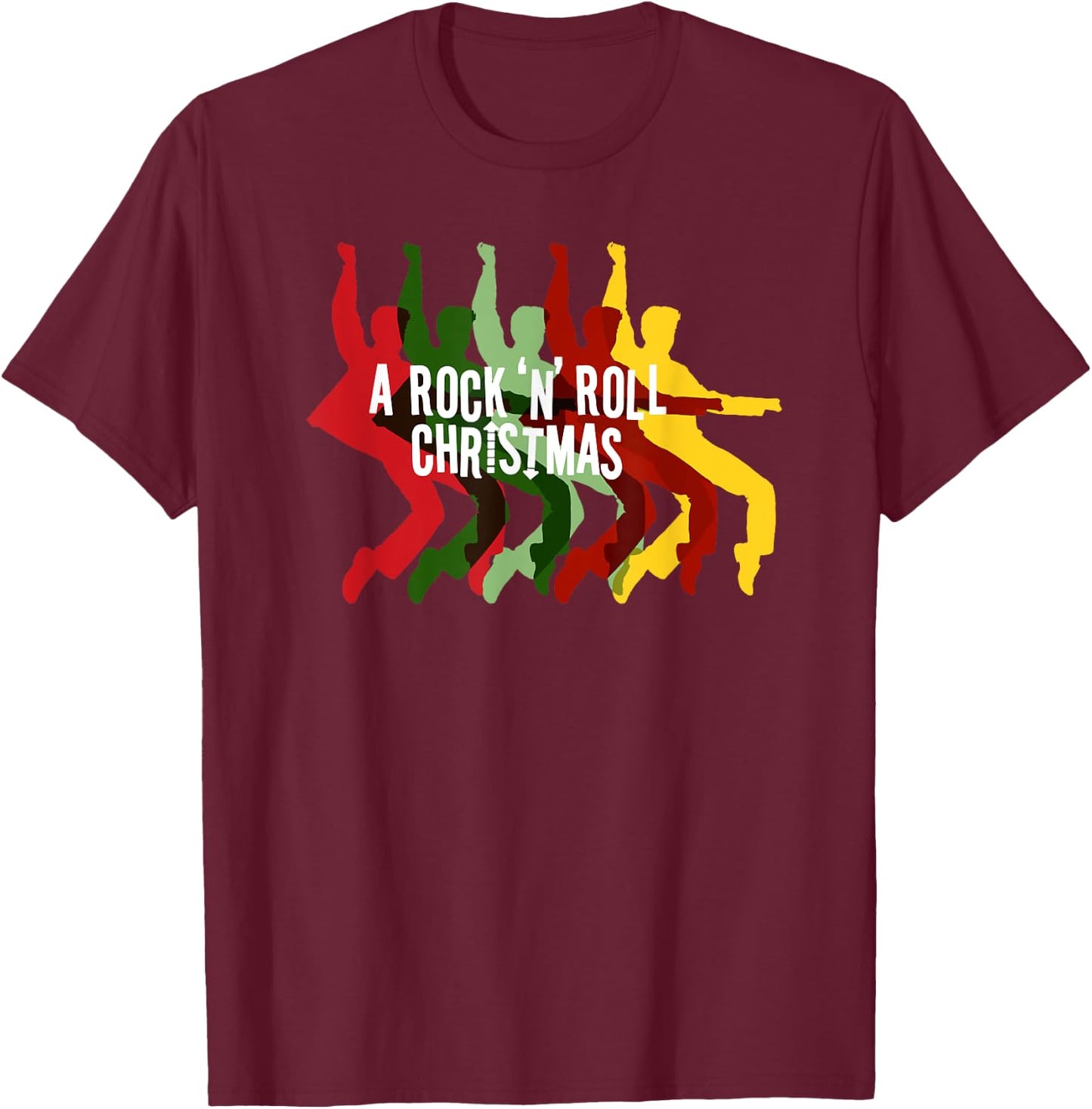 Elvis Presley Official A Rock 'N' Roll Christmas T-Shirt - T-Shirt | Maroon
