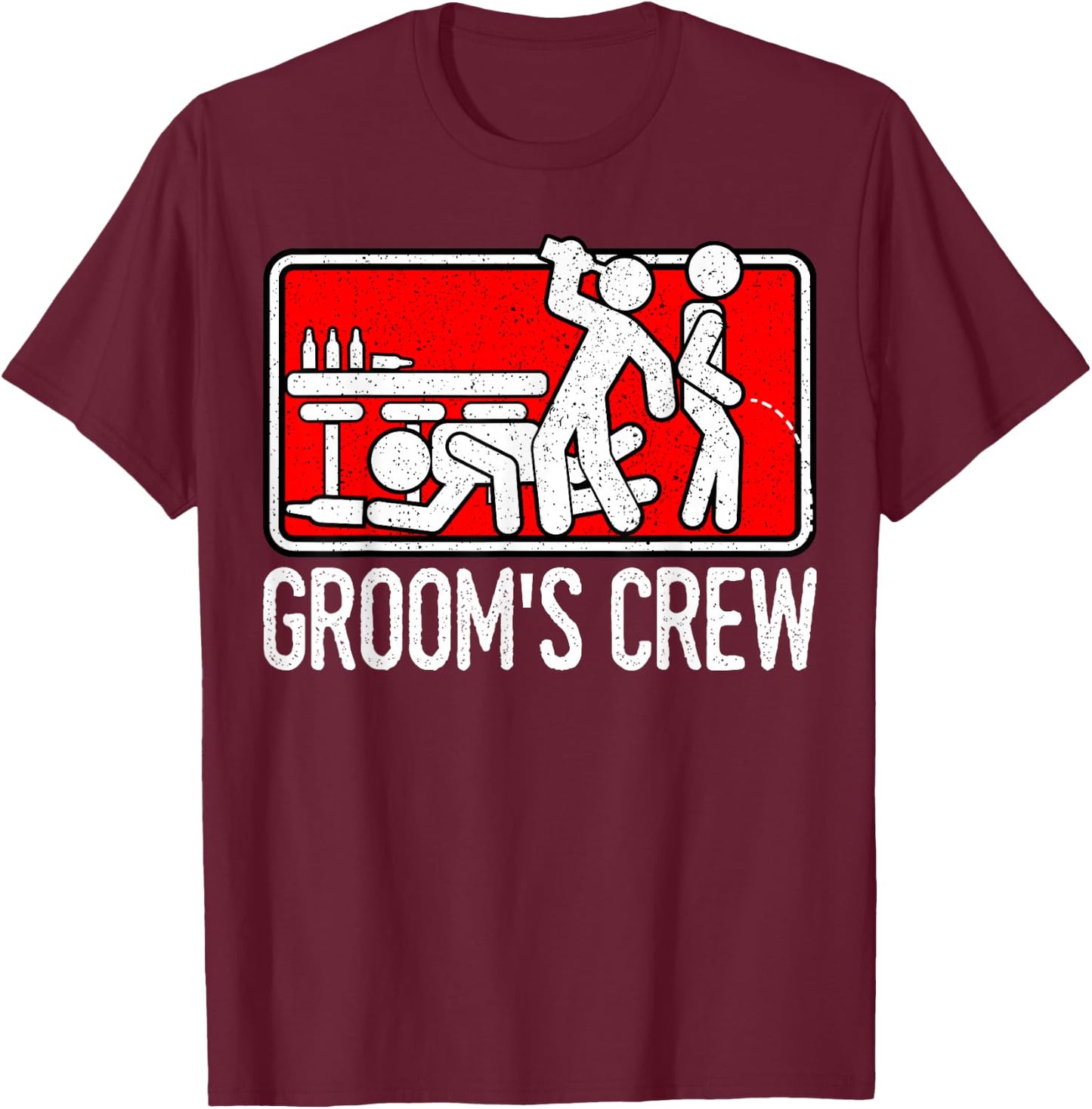 Groom's Crew Groomsmen Husband Marriage T-Shirt - T-Shirt | Maroon