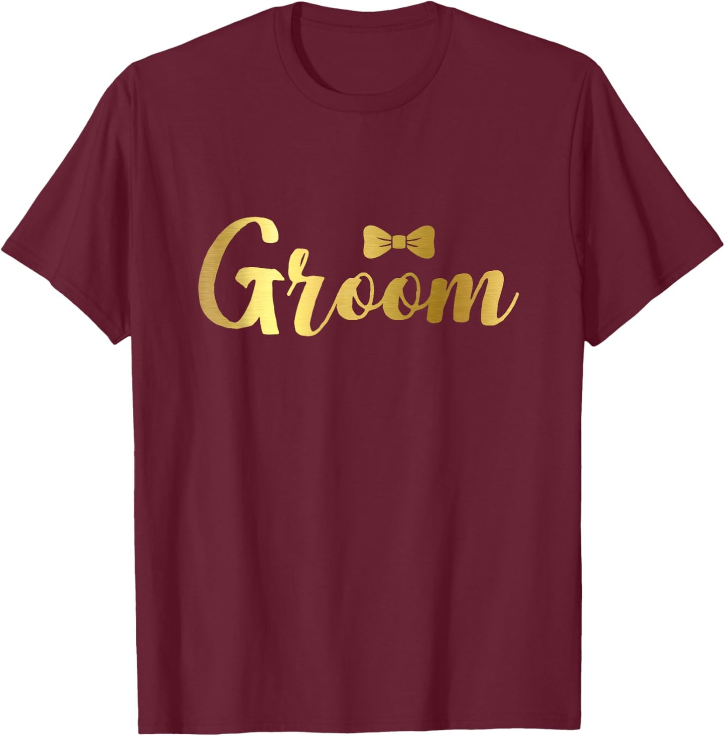 Bachelor Party Shirts for Groom Men with Gold Text T-Shirt - T-Shirt | Maroon