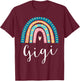 Gigi Rainbow Gifts For Grandma Family Matching Birthday T-Shirt - T-Shirt | Maroon