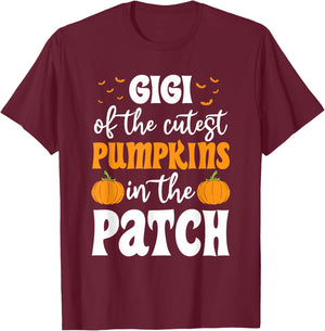 Gigi Of The Cutest Pumpkins In The Patch Halloween T-Shirt - T-Shirt | Maroon