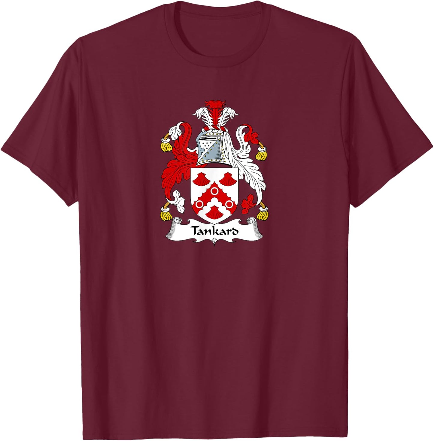 Tankard Coat of Arms - Family Crest T-Shirt - T-Shirt | Maroon