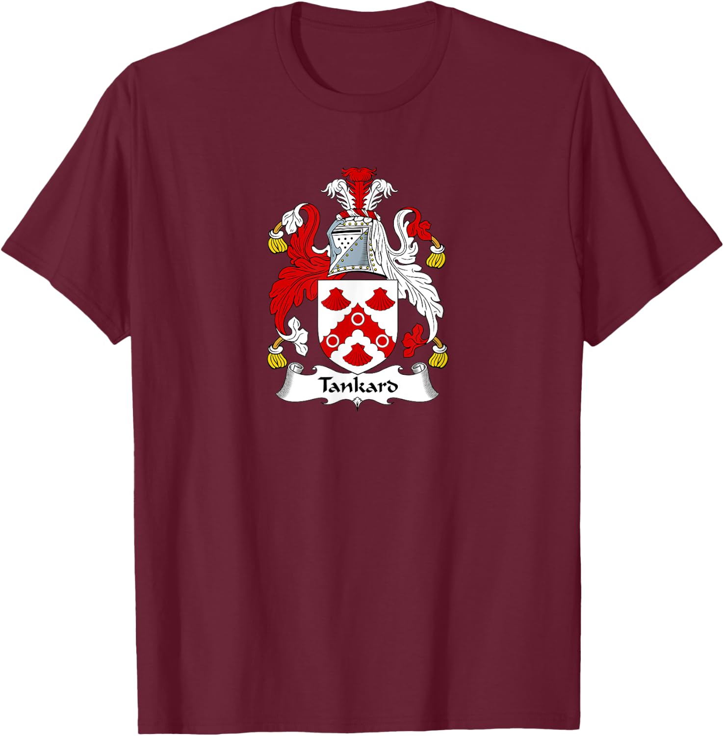 Tankard Coat of Arms - Family Crest T-Shirt - T-Shirt | Maroon