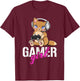 Gamer Cat Girl Gaming Cute Gamer Cats Cats And Gaming T-Shirt - T-Shirt | Maroon