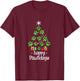 Happy Pawlidays Christmas Funny Paws T-Shirt - T-Shirt | Maroon