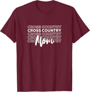 Cross Country Mom - XC Running Fan T-Shirt - T-Shirt | Maroon