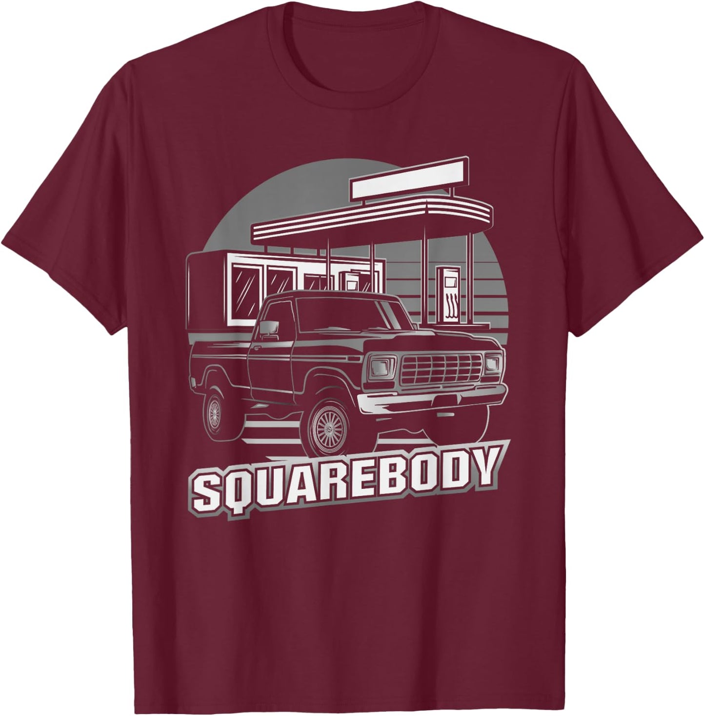 Square Body Truck Classic Squarebody Old Vintage Retro T-Shirt - T-Shirt | Maroon