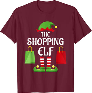 Shopping Elf Family Matching Group Christmas Shopper T-Shirt - T-Shirt | Maroon