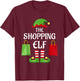Shopping Elf Family Matching Group Christmas Shopper T-Shirt - T-Shirt | Maroon