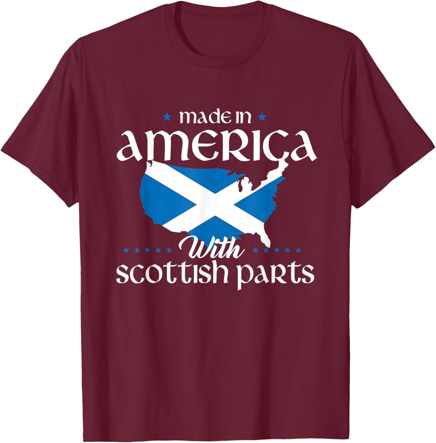 Made in America with Scottish Parts Scotland Pride Heritage T-Shirt - T-Shirt | Maroon