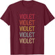 Violet Retro Wordmark Pattern Vintage Personalized 70s T-Shirt - T-Shirt | Maroon