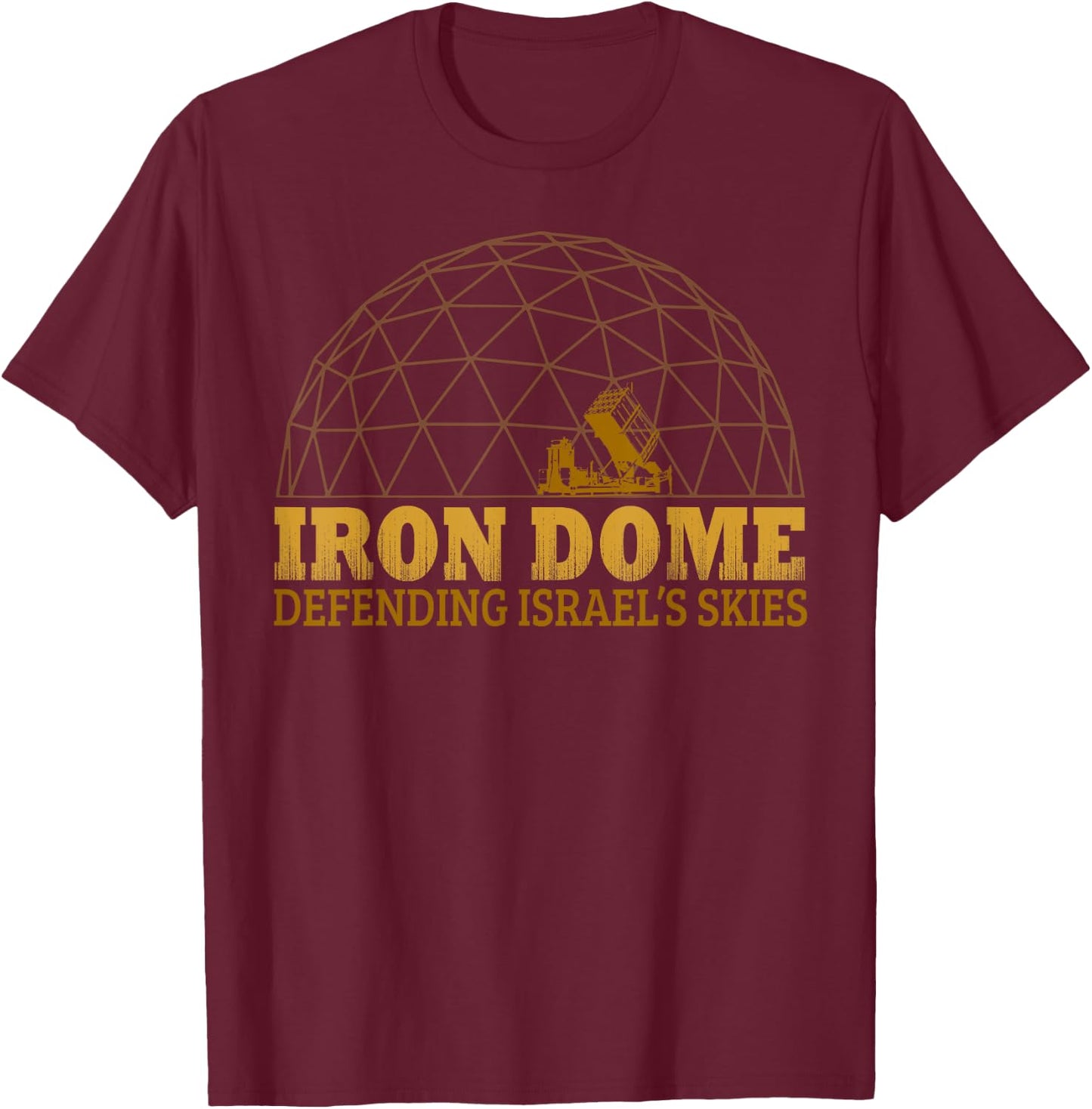 Iron Dome Israel Defense Force IDF Jewish Gift Pro-Israel T-Shirt - T-Shirt | Maroon