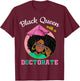 Black Queen With A Doctorate Degree Pink & Green Graduation T-Shirt - T-Shirt | Maroon