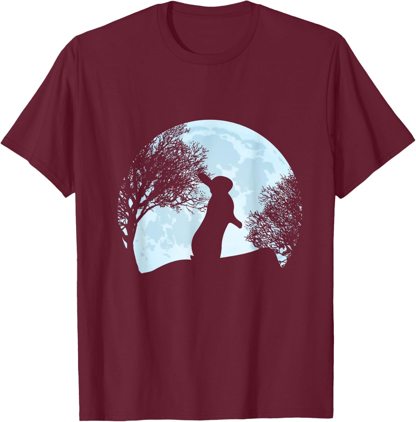 Easter Rabbit Blue Moon T-Shirt - T-Shirt | Maroon