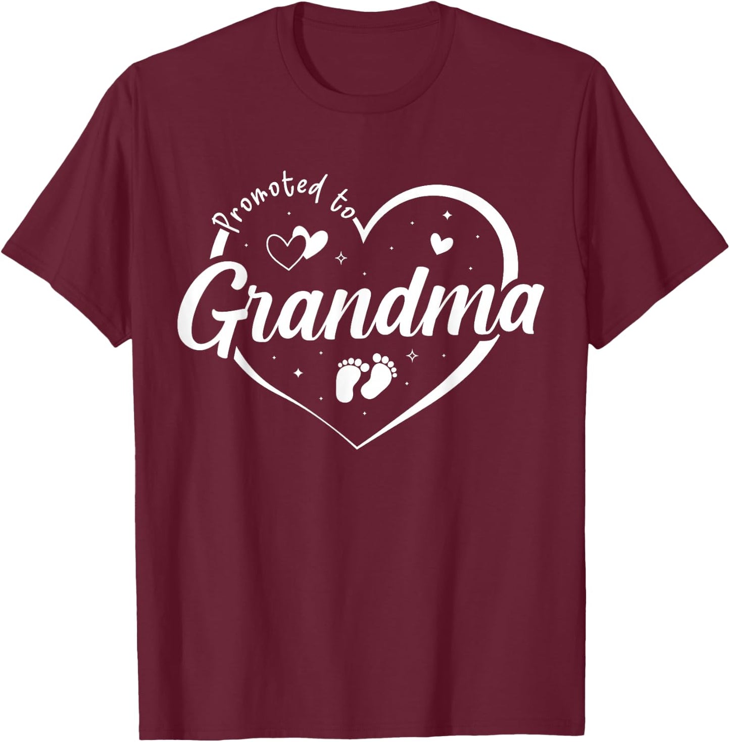 Promoted to Grandma Soon to Be Grandmom New Gigi Funny Heart T-Shirt - T-Shirt | Maroon