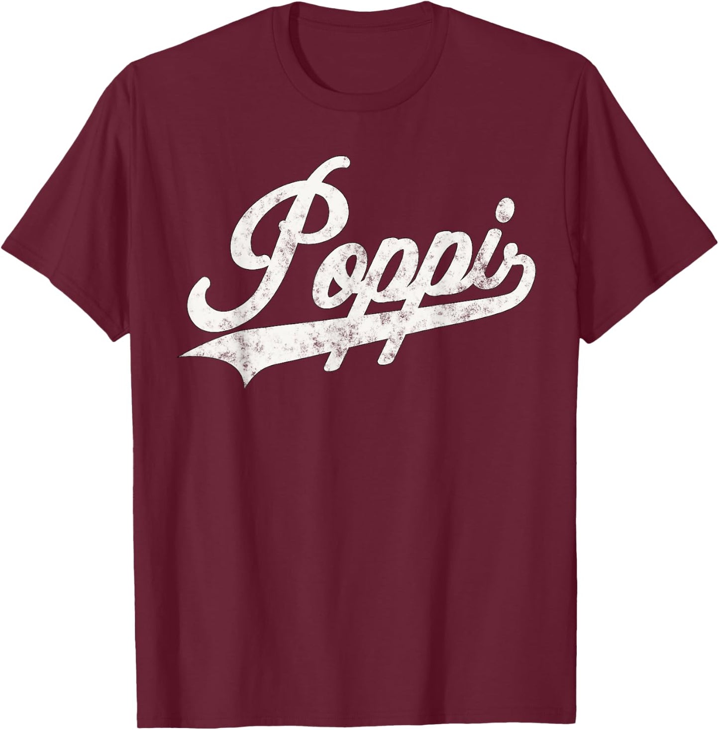 Poppi Retro Style Father’s day Gift Funny Poppi Grandpa T-Shirt - T-Shirt | Maroon