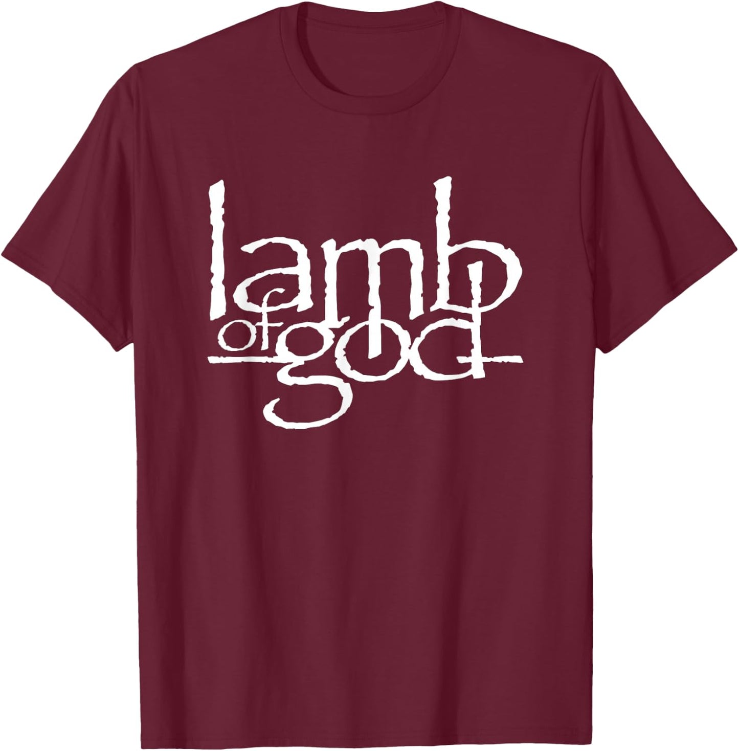 Lamb of God – Stacked Logo T-Shirt - T-Shirt | Maroon
