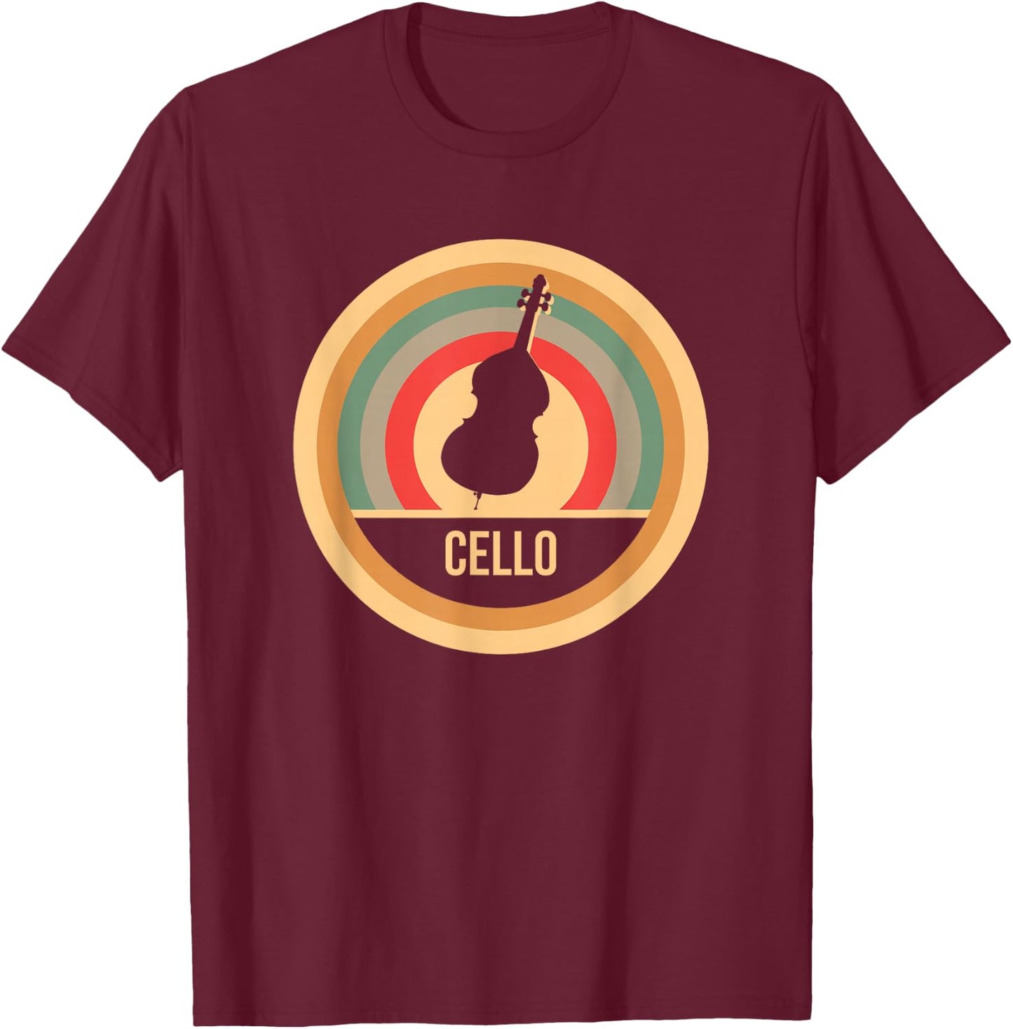 Cello - Retro Vintage Cello Lovers & Cellists T-Shirt - T-Shirt | Maroon