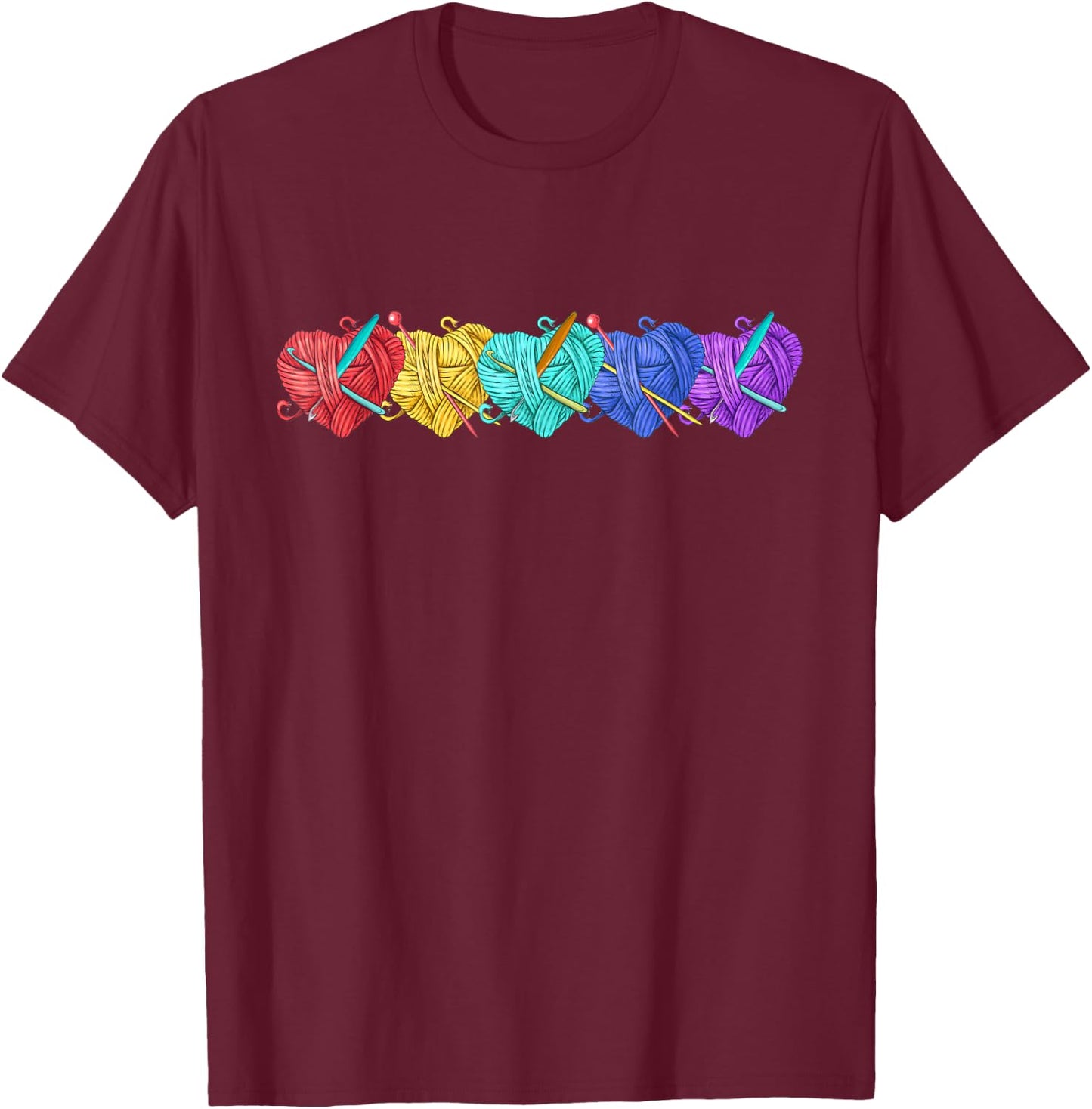Girl Women's Yarn Crochet Knitting Funny Gift T-Shirt - T-Shirt | Maroon