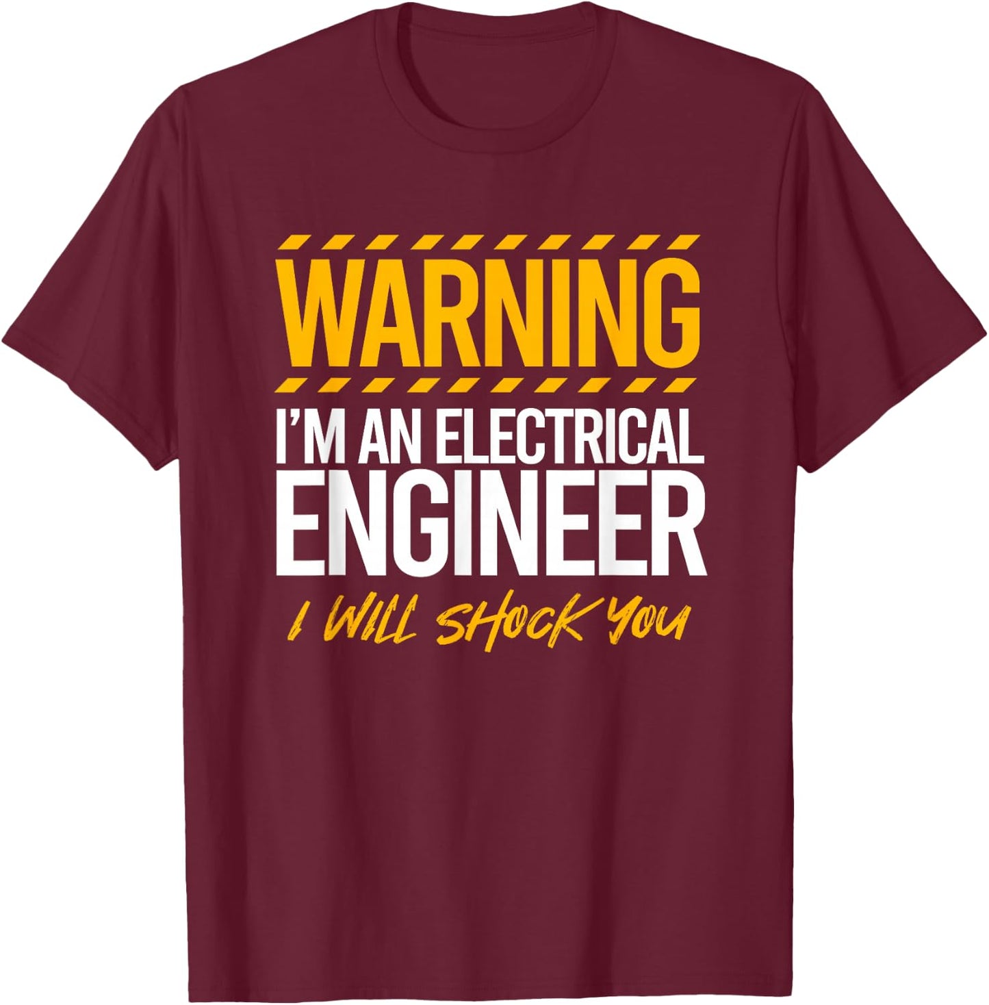 Electrical Engineer Electrician Black , -Adults, Small, Short Sleeve, Classic Fit, Cotton 60% Polyester 40% T-Shirt - T-Shirt | Maroon
