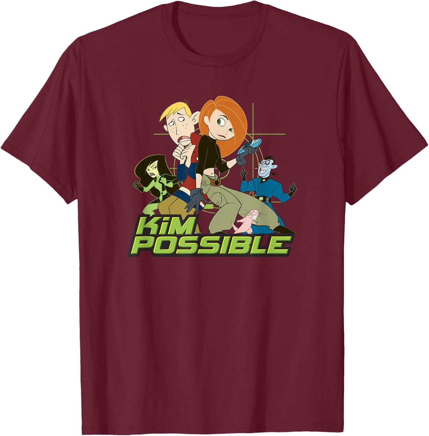 Disney Kim Possible Character Group Poster T-Shirt - T-Shirt | Maroon