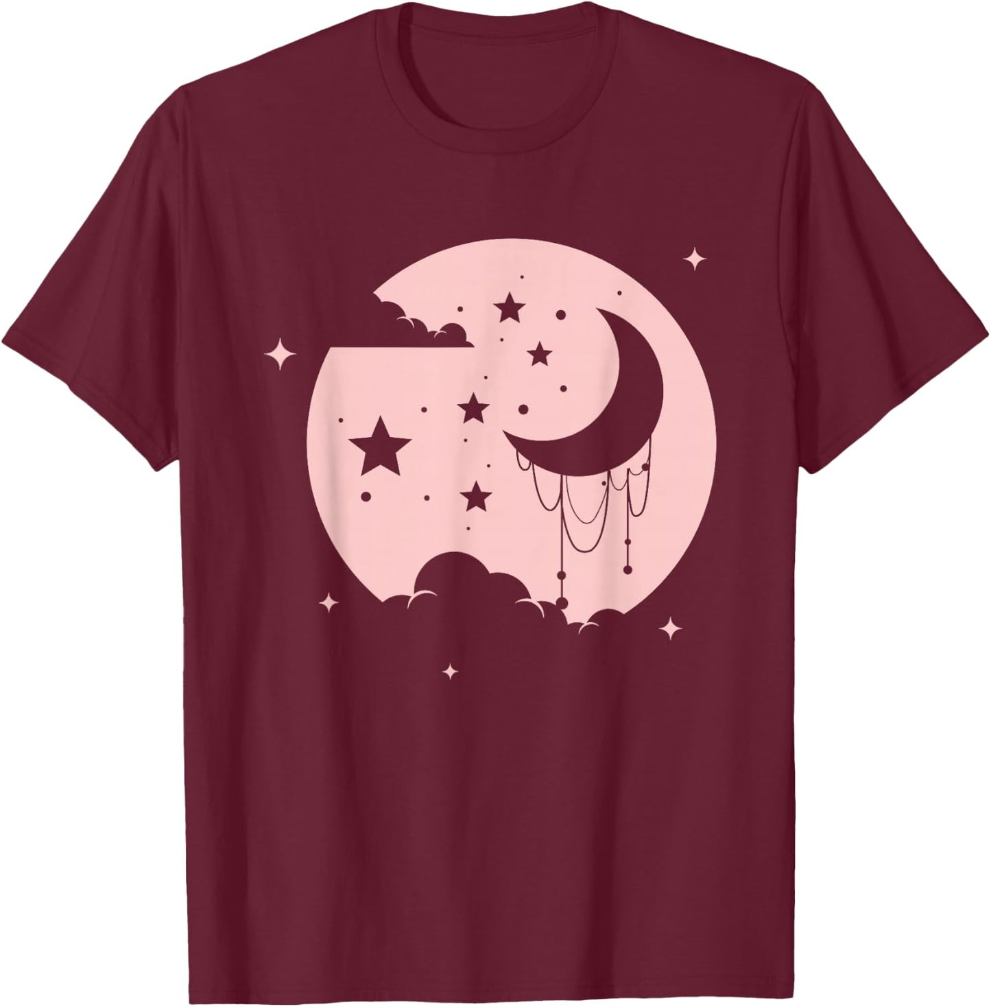 Kawaii Cute Pastel Goth Moon T-Shirt - T-Shirt | Maroon