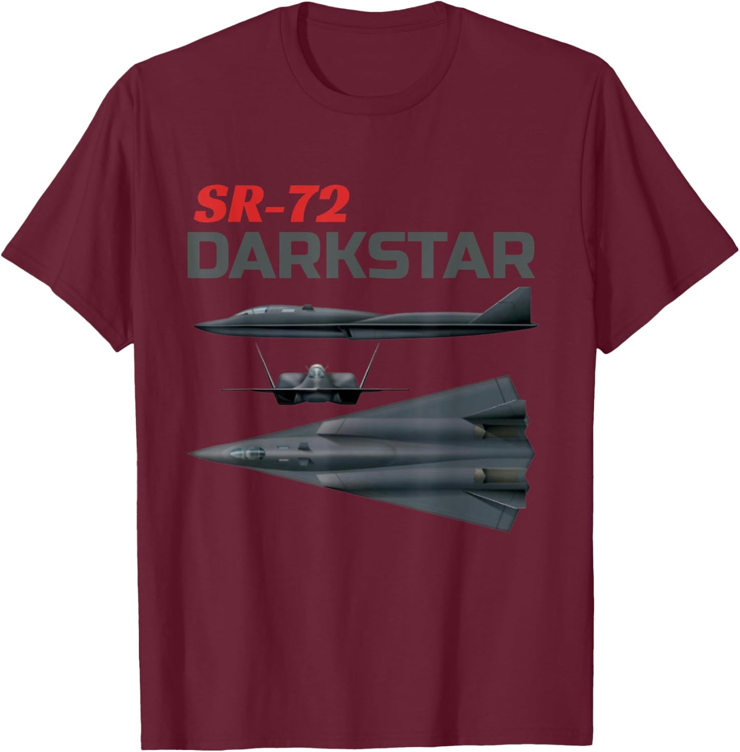 Fun American Military Aviation SR-72 Blackbird II In Action. T-Shirt - T-Shirt | Maroon