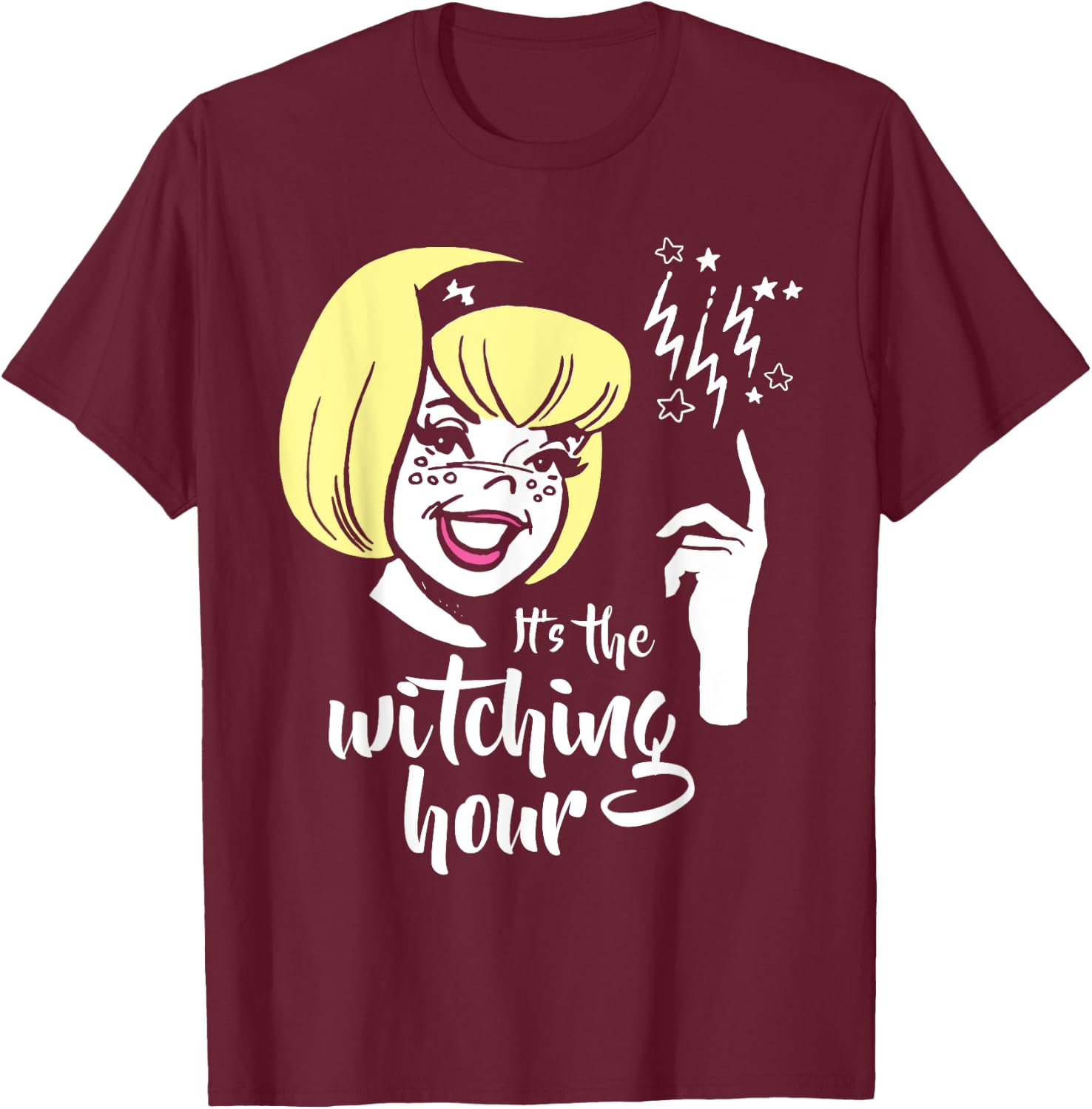 Sabrina The Teenage Witch It's Witching Hour Retro T-Shirt - T-Shirt | Maroon