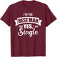 Best Man Single Stag Party T-Shirt - T-Shirt | Maroon
