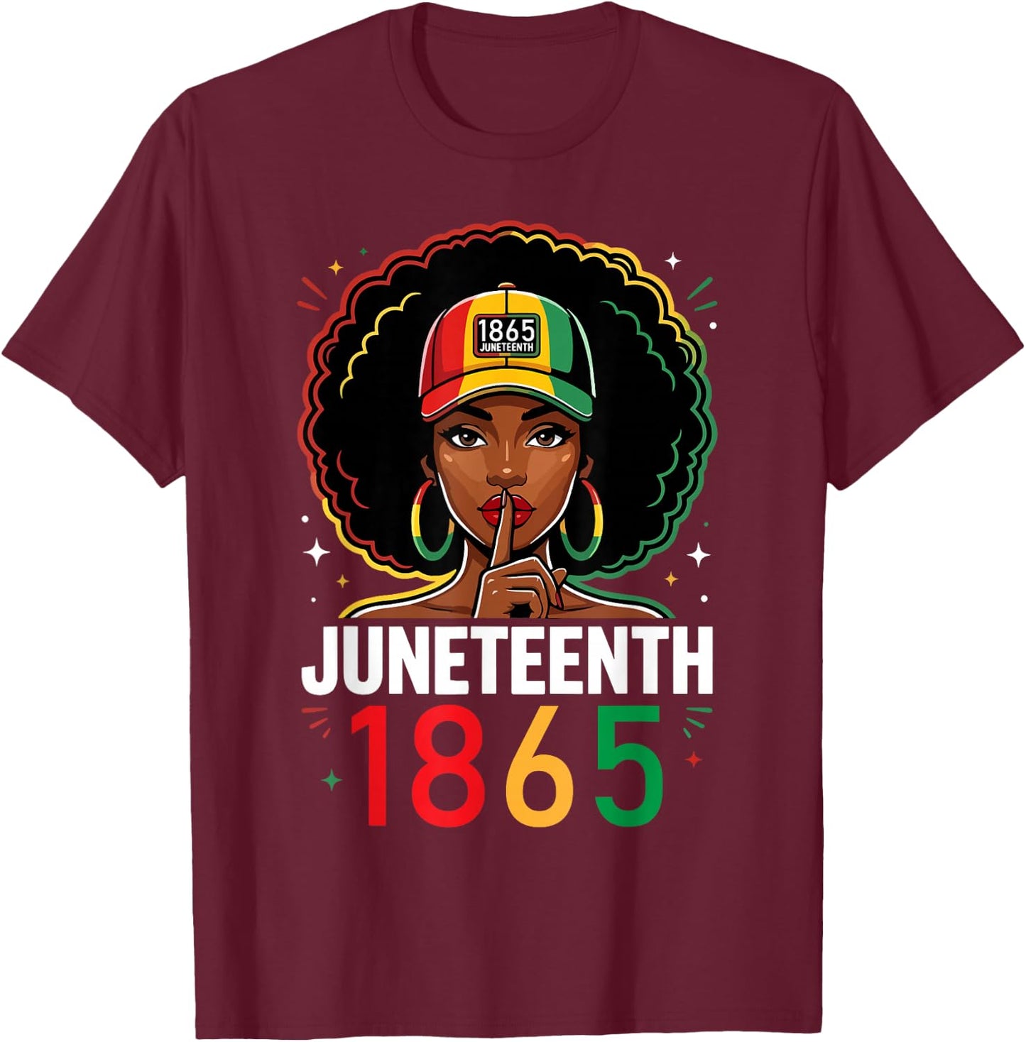 Juneteenth Black American 1865 Juneteenth Women T-Shirt - T-Shirt | Maroon