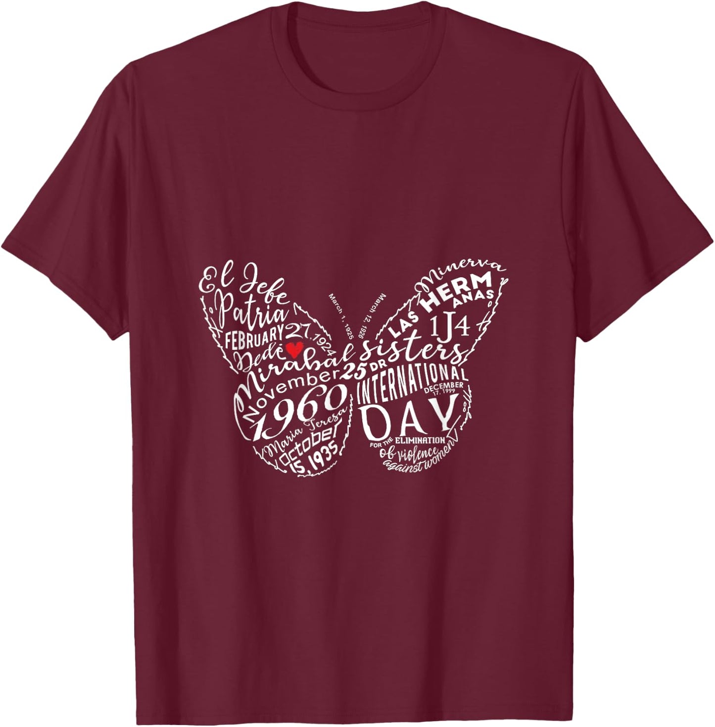 Mirabal sister's Symbol T-Shirt - T-Shirt | Maroon