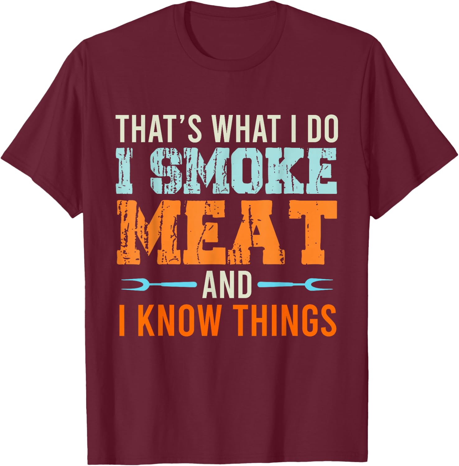 Grillmeister Gift Men's Smoker Smoke Vintage T-Shirt - T-Shirt | Maroon