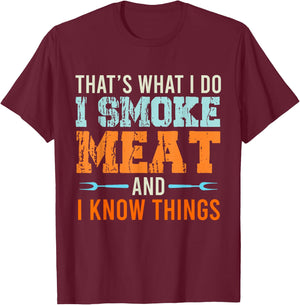 Grillmeister Gift Men's Smoker Smoke Vintage T-Shirt - T-Shirt | Maroon