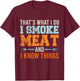 Grillmeister Gift Men's Smoker Smoke Vintage T-Shirt - T-Shirt | Maroon