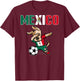 Dabbing Dog Mexico Soccer Lover Jersey Mexican Flag Football Women Kids T-Shirt - T-Shirt | Maroon