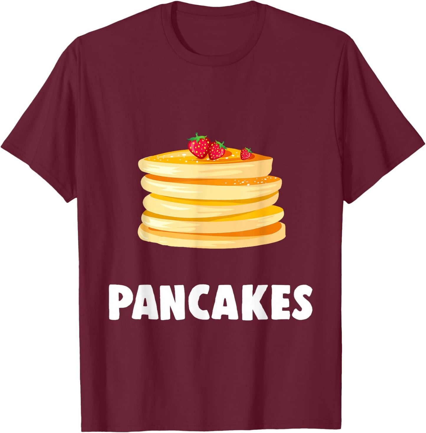 Couple Matching Halloween Costumes Pancakes T-Shirt - T-Shirt | Maroon