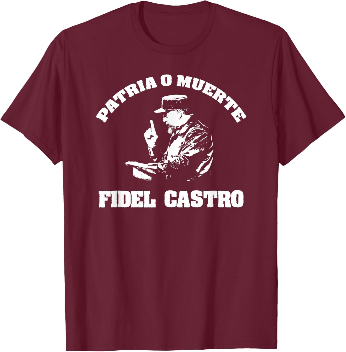 Fidel Castro Cuba Revolution Latin America T-Shirt - T-Shirt | Maroon