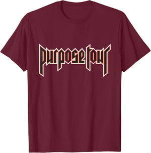 Justin Bieber Official Purpose Tour Logo T-Shirt - T-Shirt | Maroon