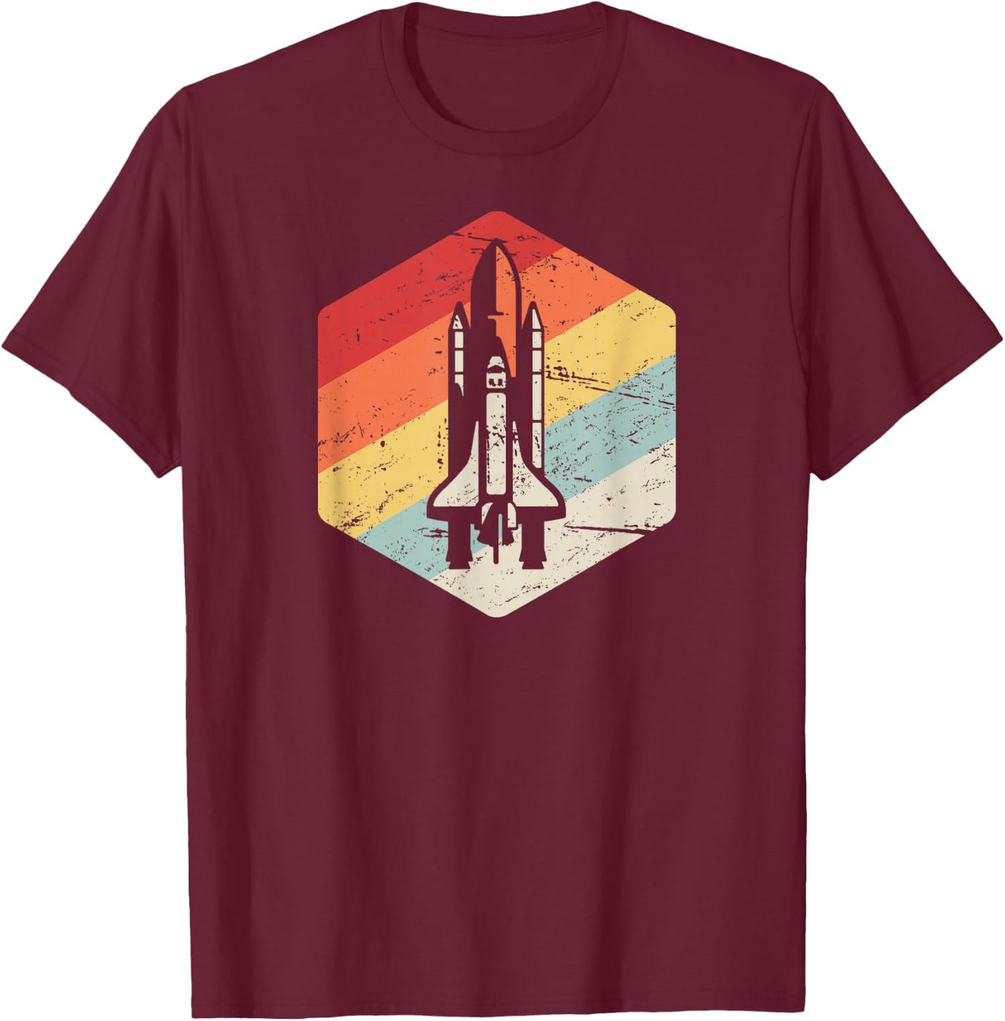 Retro Vintage Space Shuttle / United States Space Shuttle T-Shirt - T-Shirt | Maroon