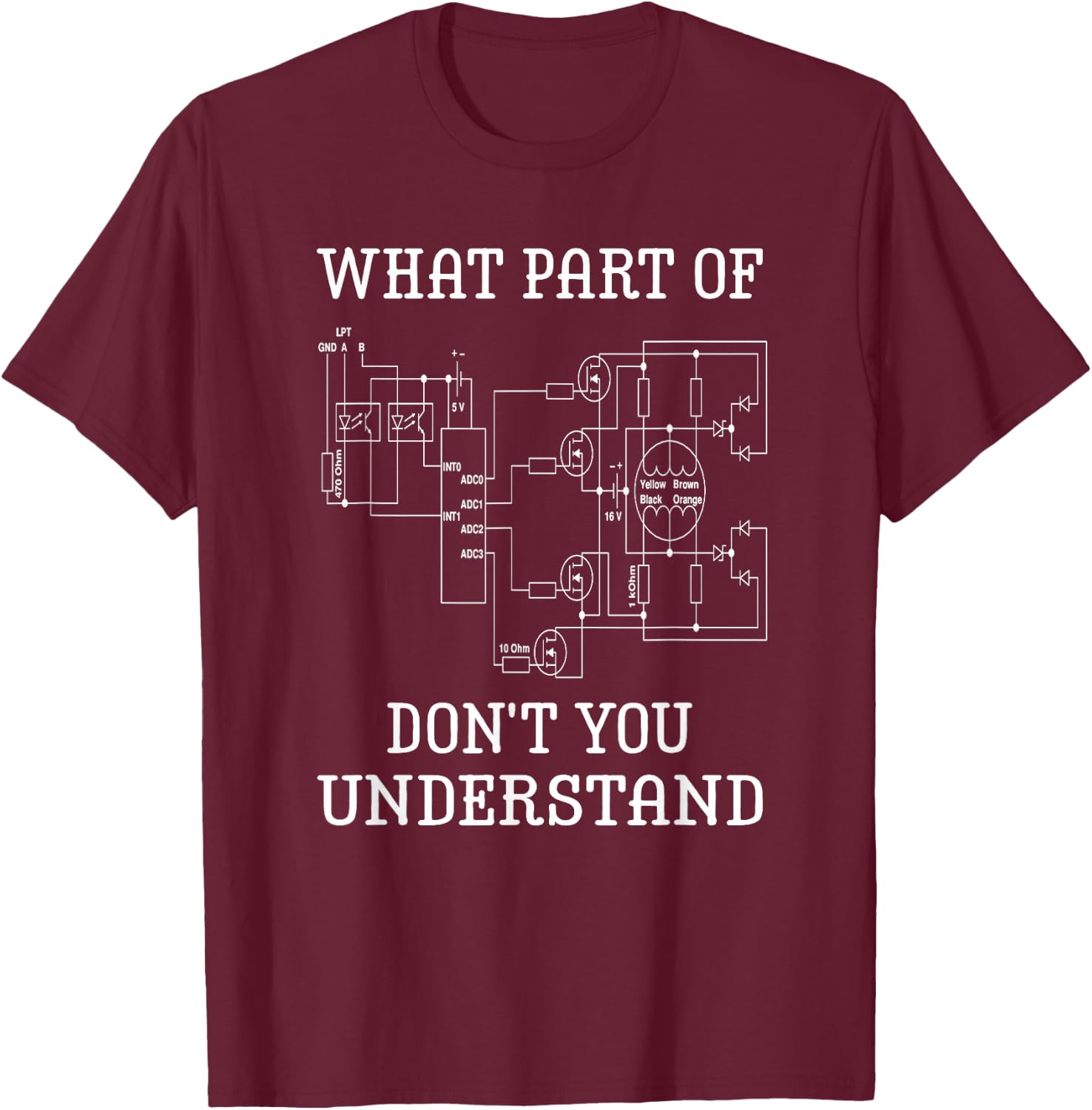 What Part Of Don't You Understand Engineer Electrical Man T-Shirt - T-Shirt | Maroon