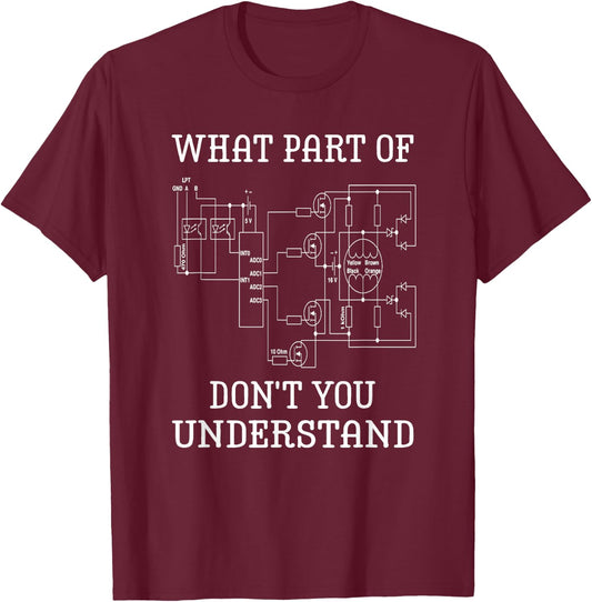 What Part Of Don't You Understand Engineer Electrical Man T-Shirt - T-Shirt | Maroon
