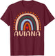 Aviana Name Personalized Funny Women Rainbow Aviana T-Shirt - T-Shirt | Maroon